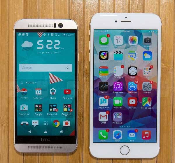 Comparez-HTC-One-M9-et-Apple iPhone-6s-Plus-Relese jour-portail